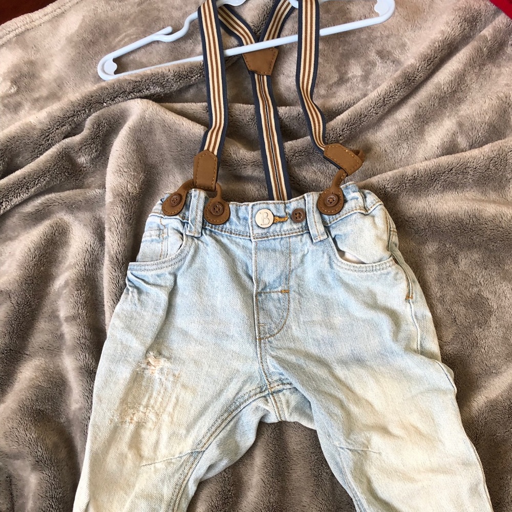 Baby boy  jeans with suspenders